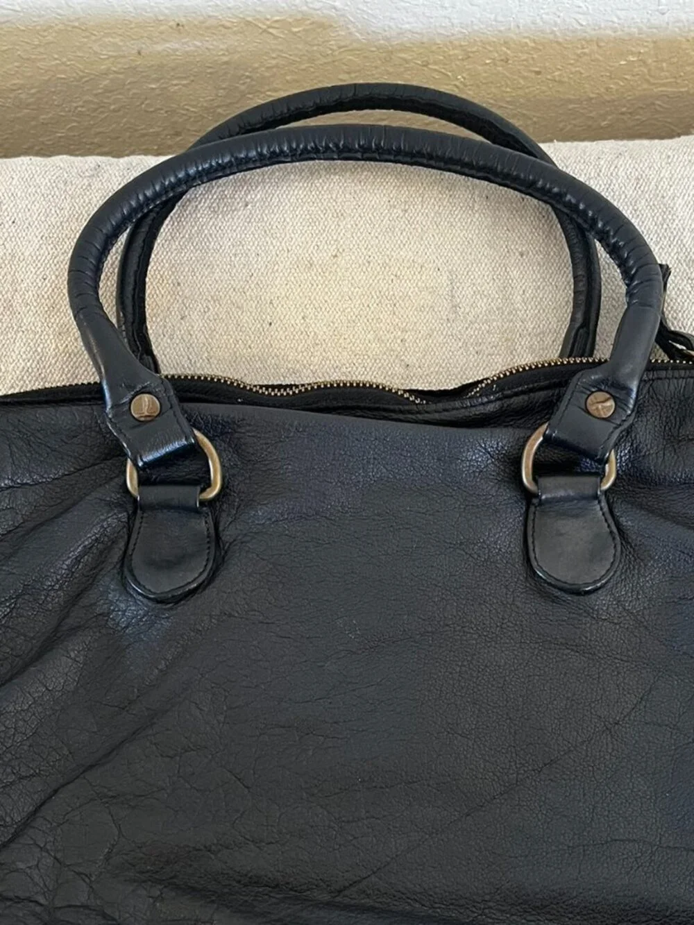 Civico 93 Italy Black Leather Woven Bohemian Festival Hand/Crossbody bag